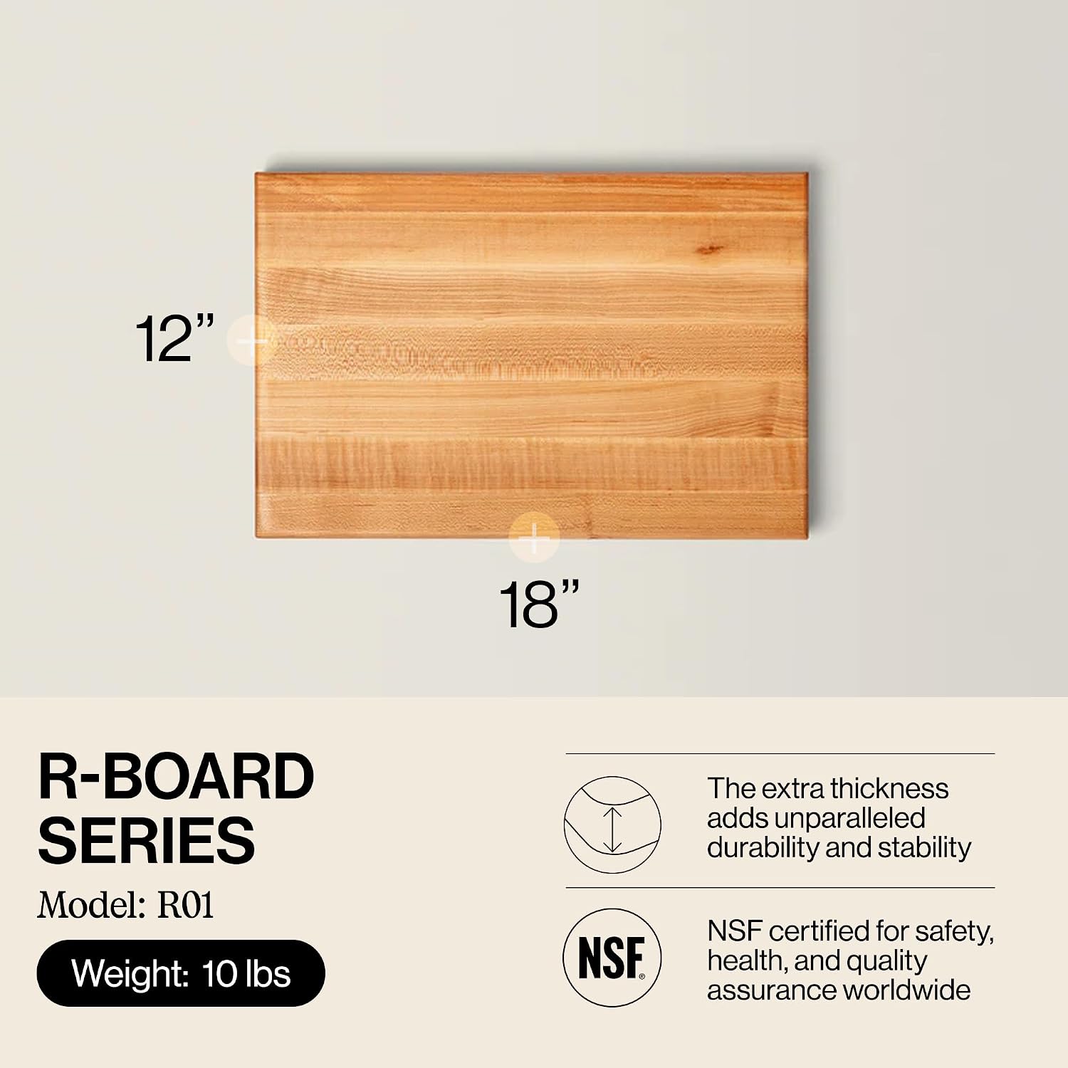 John Boos R-Board Series Tabla de cortar rectangular de madera de a...