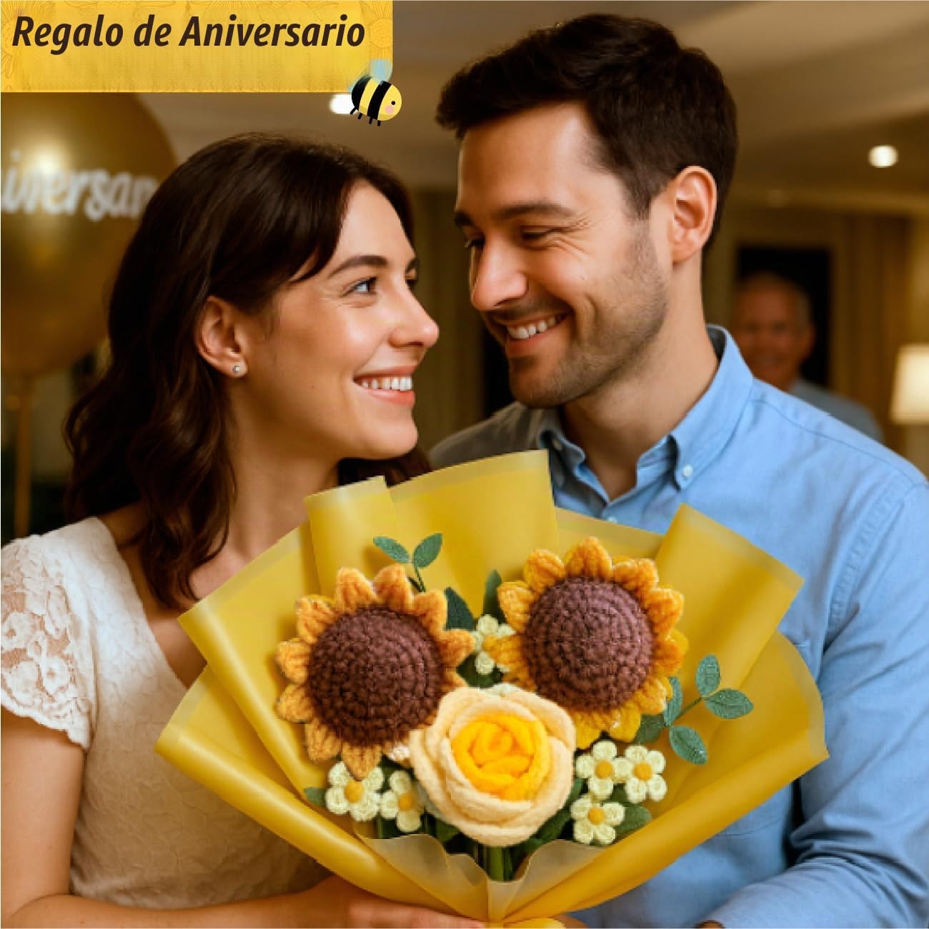 AMARILO - Ramo de flores de ganchillo con girasoles - Flores de hil...