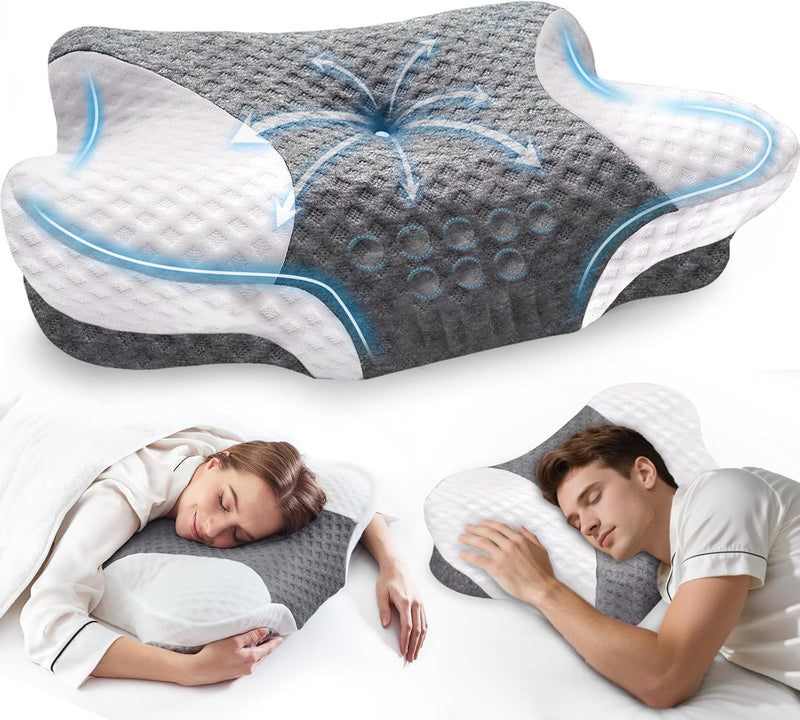 Almohadas cervicales para el cuello con espuma viscoelástica, almoh...