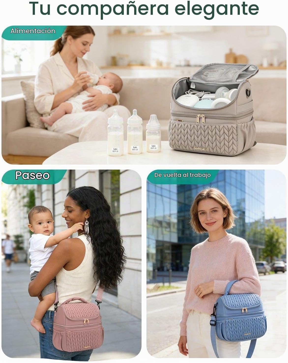 Leadvenst Bolsa enfriadora de leche materna, doble cubierta de 12L...