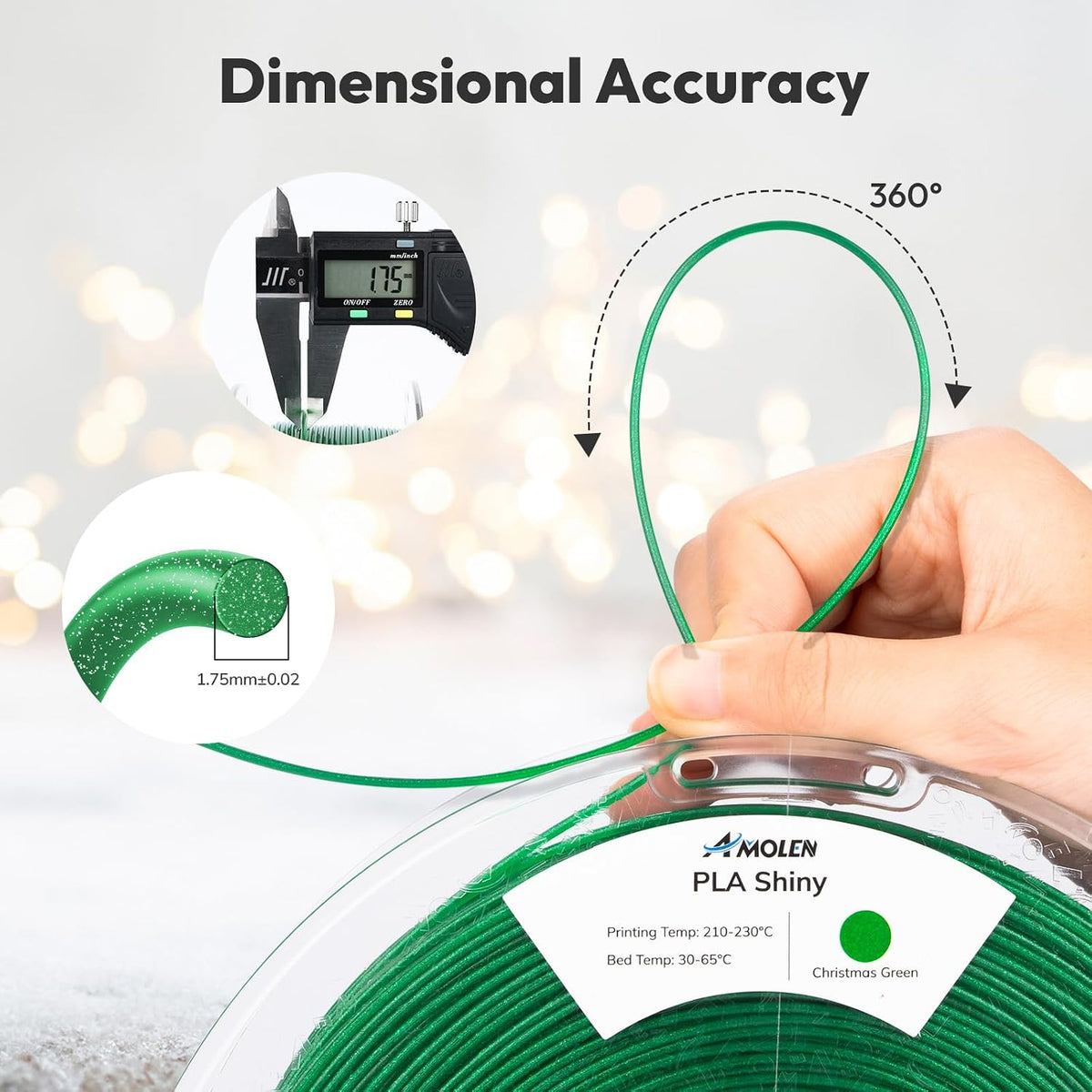 AMOLEN - Filamento de ácido poliláctico para impresora 3D, 1.75 mm,...