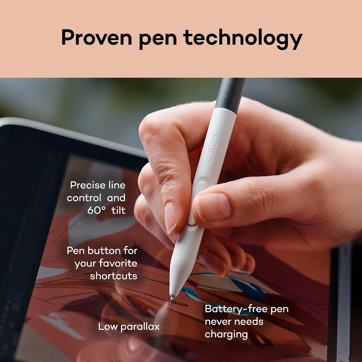 Wacom One 14, tableta de dibujo con pantalla y bolígrafo laminados...