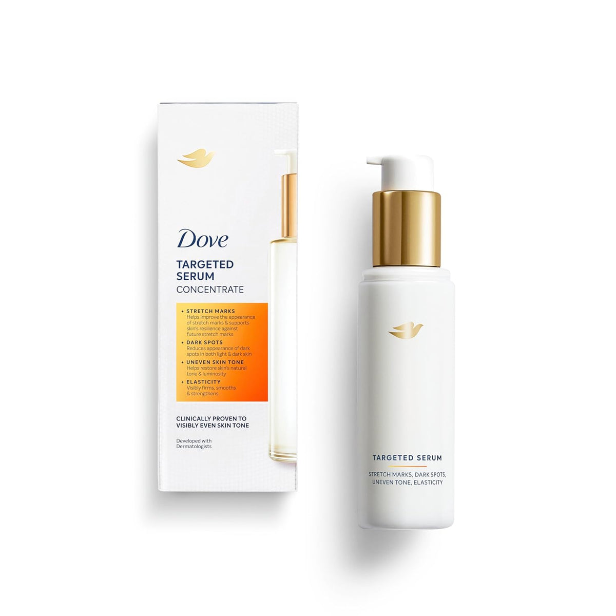 Dove Suero dirigido multiusos para estrías, manchas oscuras, tono d...