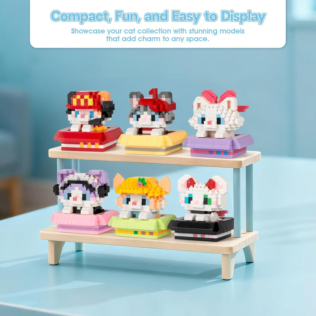 IBLOTIME Micro Cat Building Sets Pascua 6 Mini Gatos con Cajas de E...