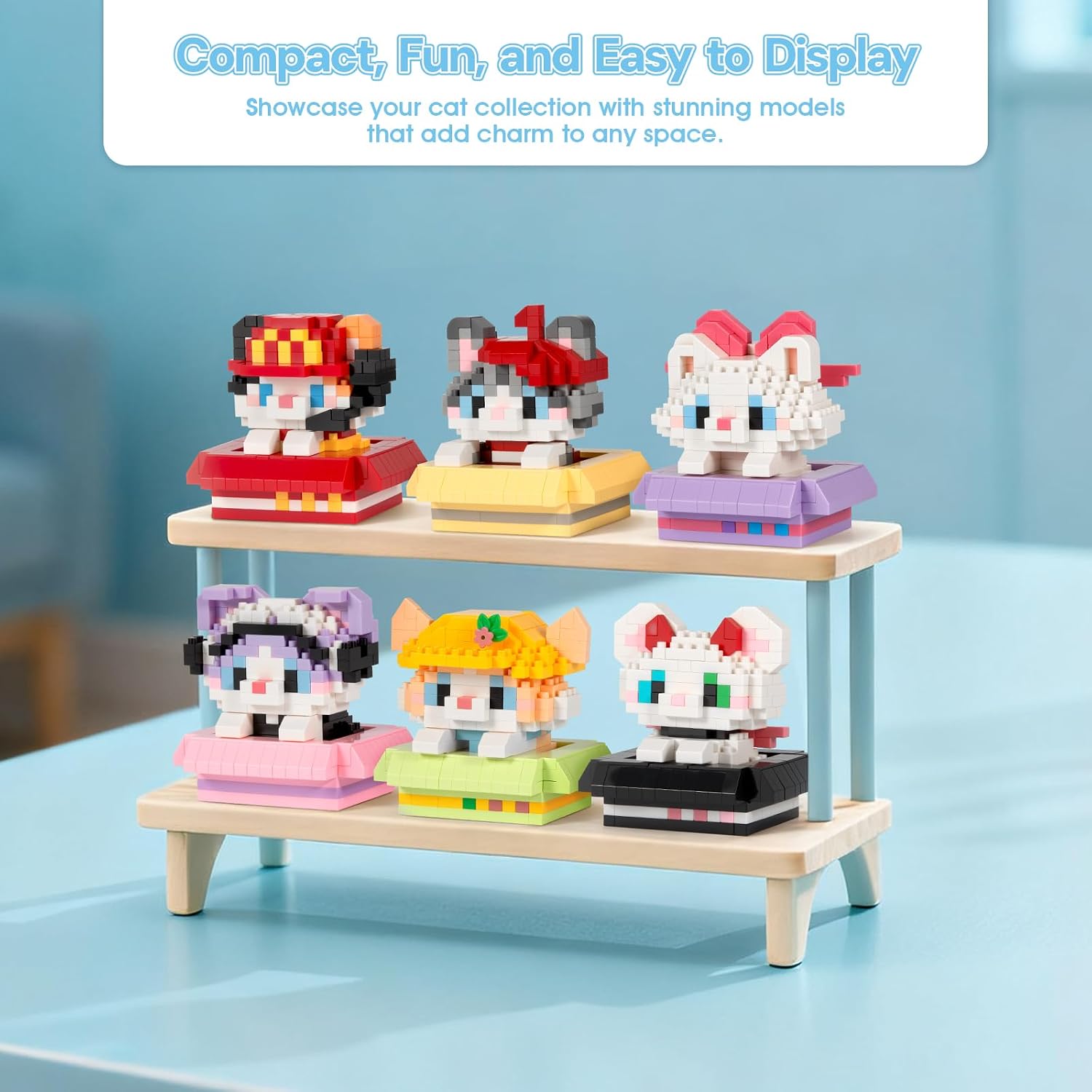 IBLOTIME Micro Cat Building Sets Pascua 6 Mini Gatos con Cajas de E...