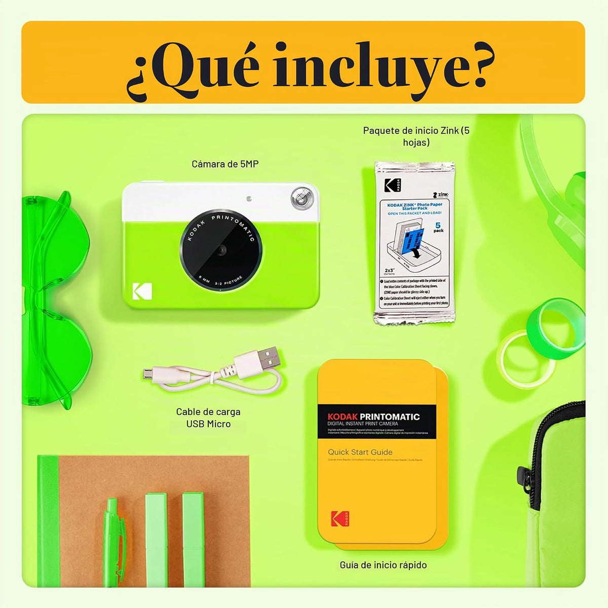 KODAK Printomatic - Paquete de inicio de cámara de impresión instan...