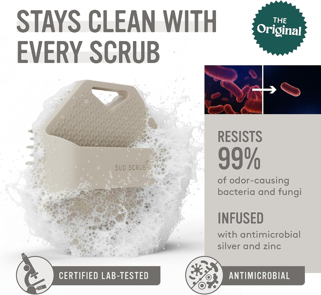 Sud Scrub® Depurador corporal de silicona antimicrobiano, cepillo e...