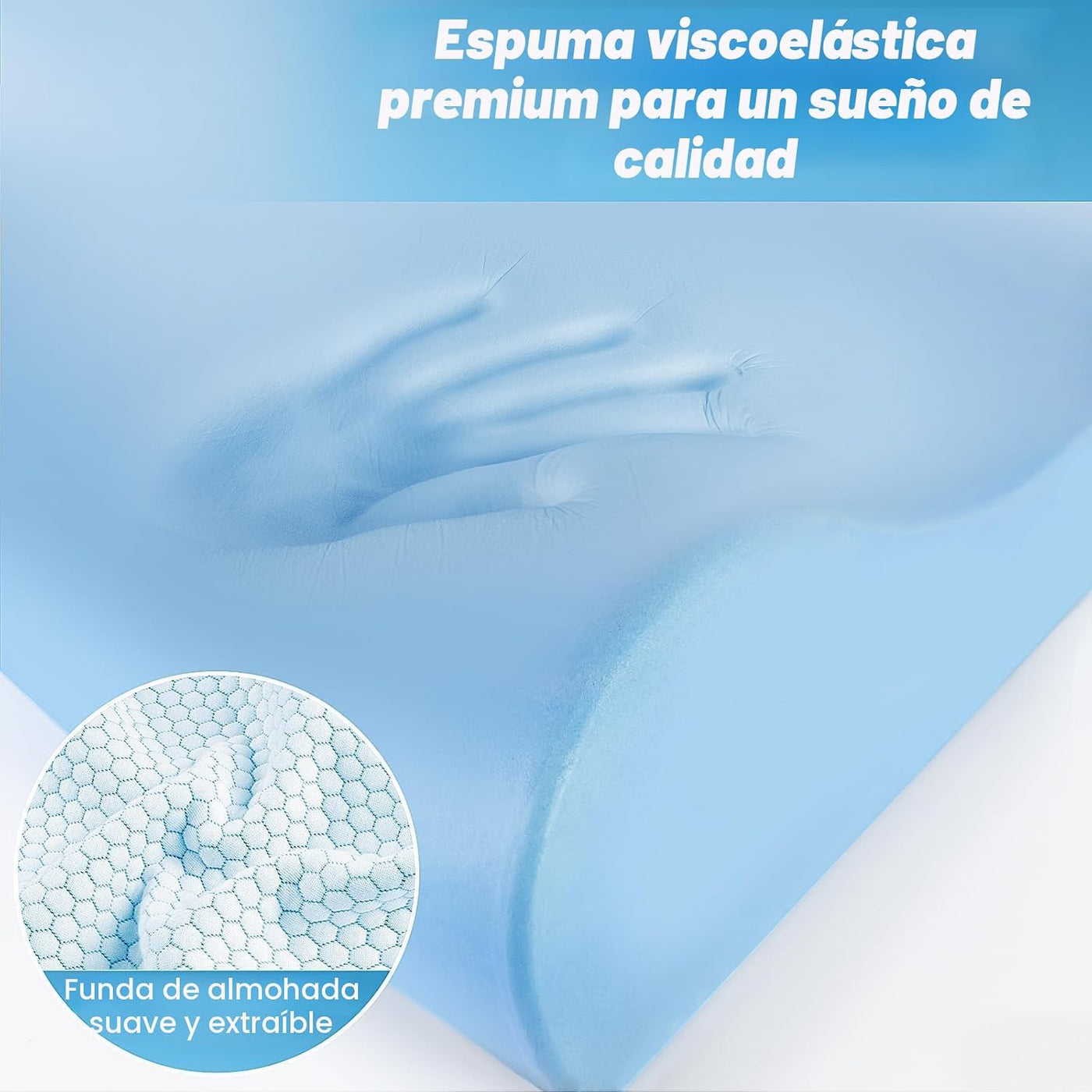 Almohada cervical ergonómica para dormir, tamaño estándar azul | Al...