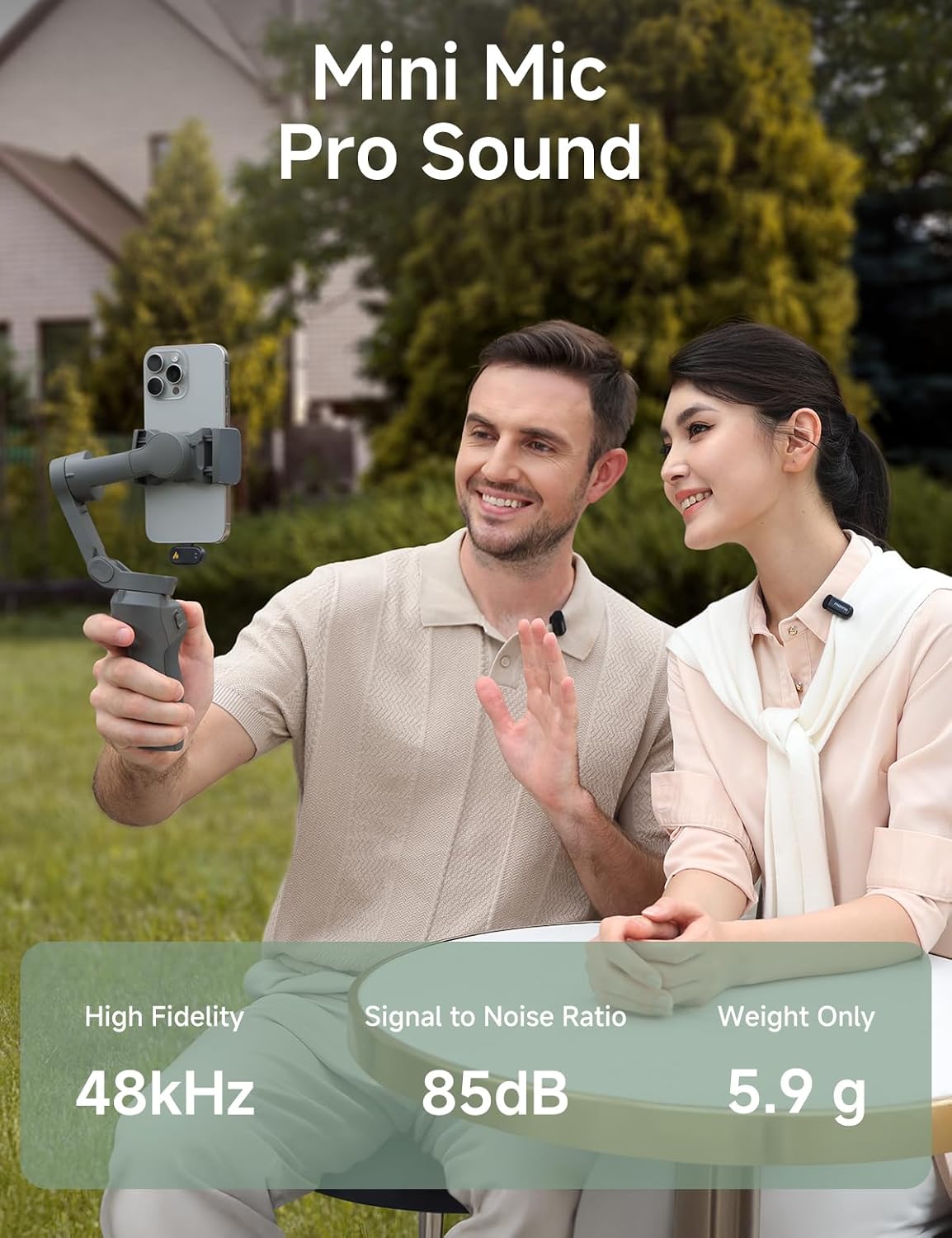 Micrófono inalámbrico MAONO T1 para iPhone\/Android (conjunto combi...
