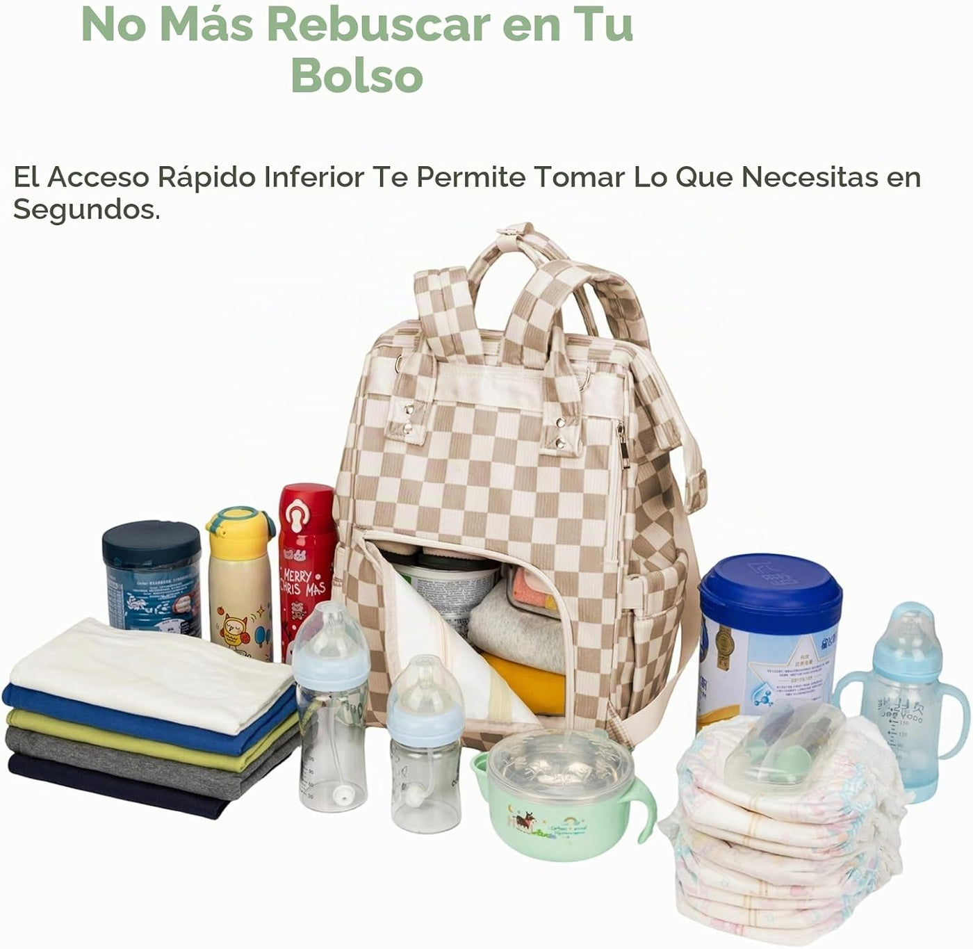 Mochila para pañales para mamá, bolsa de viaje de gran capacidad pa...