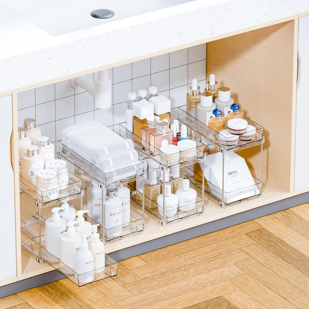 Yieach Juego de 4 organizadores y almacenamiento de baño extraíbles...
