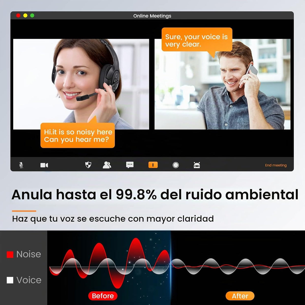 EKSA Auriculares con micrófono para laptop, auriculares con cable p...