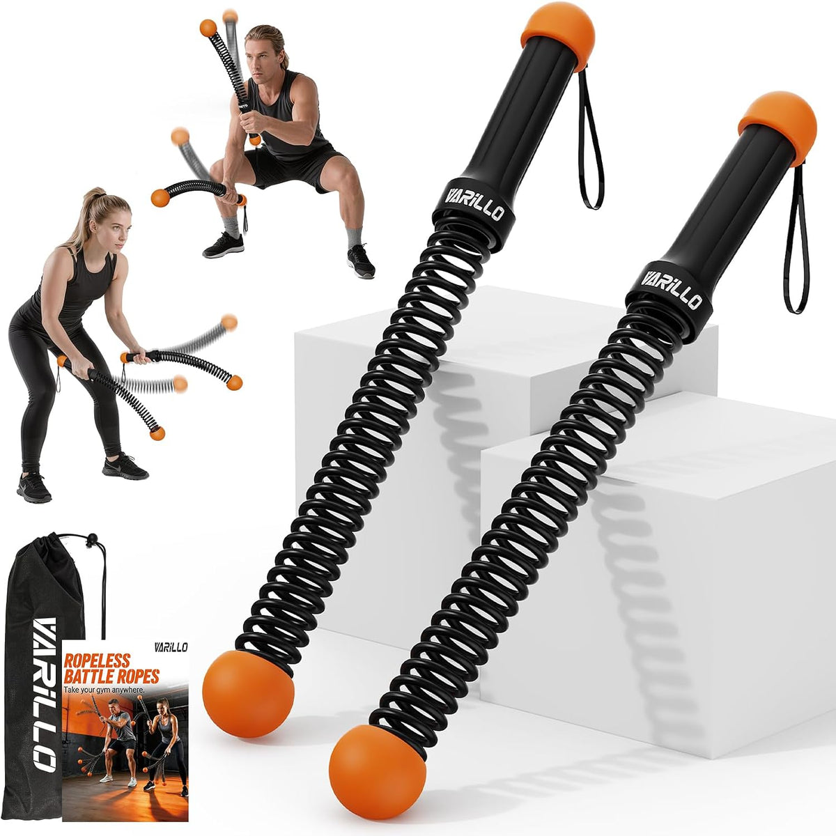 Cuerdas de batalla sin cuerda para gimnasio en casa, cuerdas de bat...