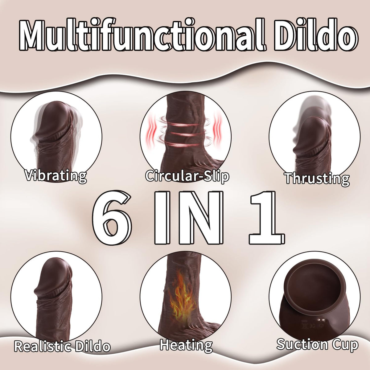 Consolador Vibrador de Empuje Realista Juguetes Sexuales para Mujer...