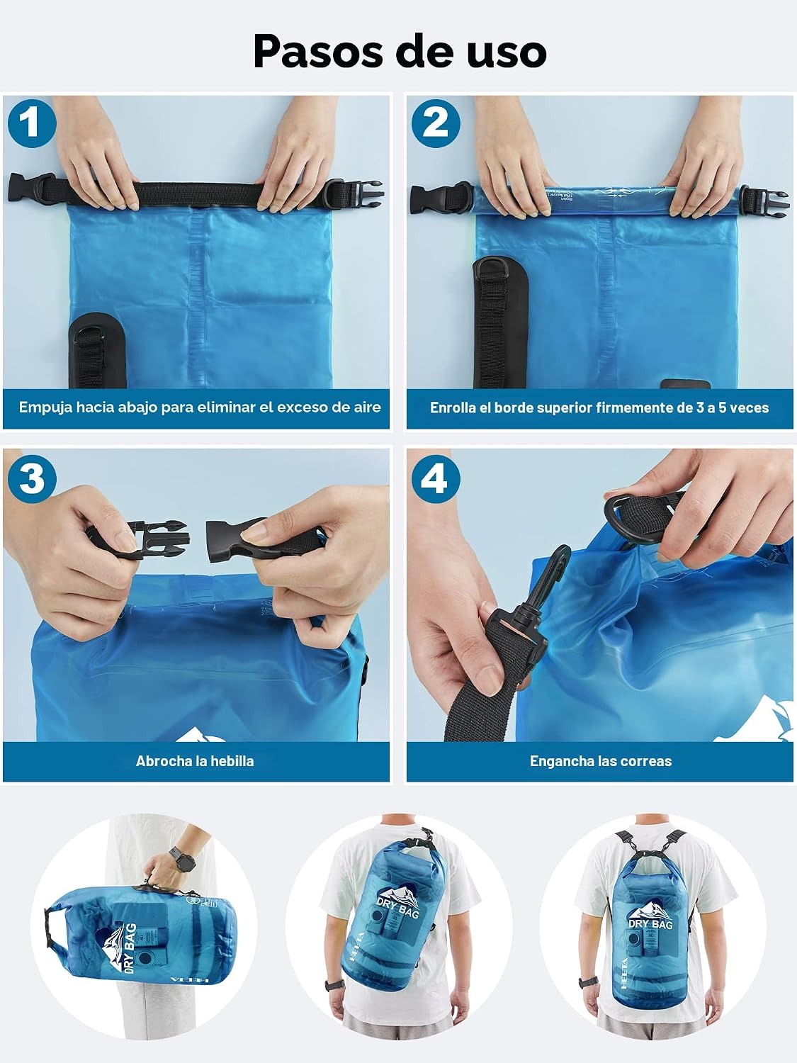 HEETA Bolsa Seca Impermeable para Mujeres y Hombres, 5L\/10L\/20L\/...