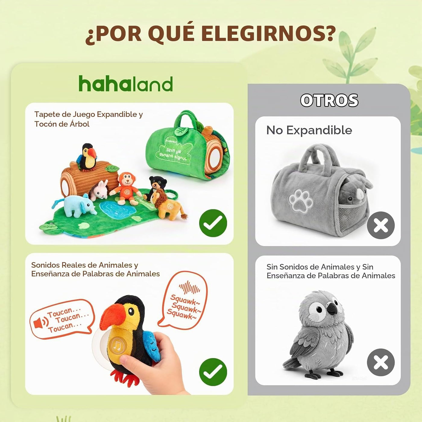 hahaland Juguetes para bebés de 6 a 12 meses, juego de animales de...