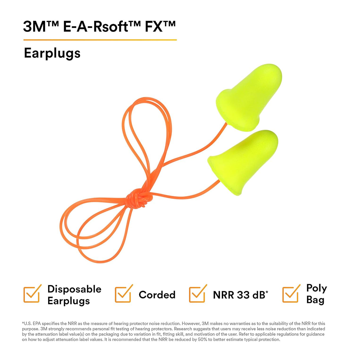 3M E-A-Rsoft tapones para los oídos, en bolsa de polipropileno, Ama...
