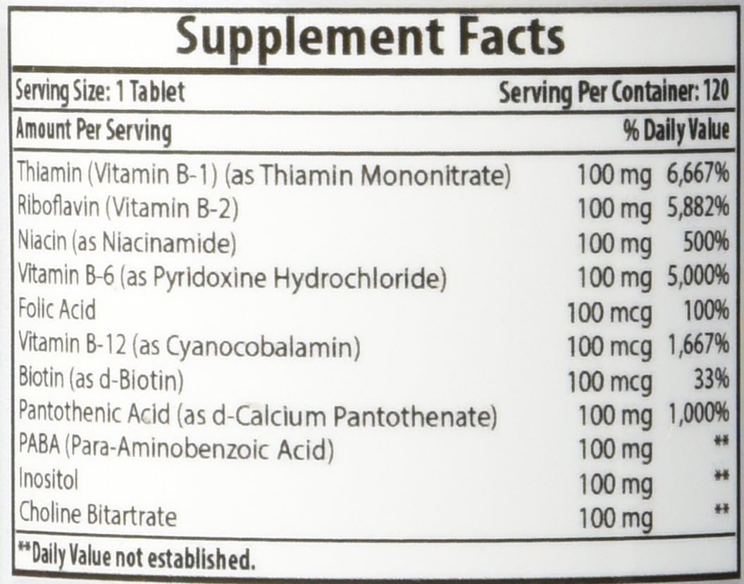 Best Naturals Complejo B-100 para adultos, 120 Comprimidos