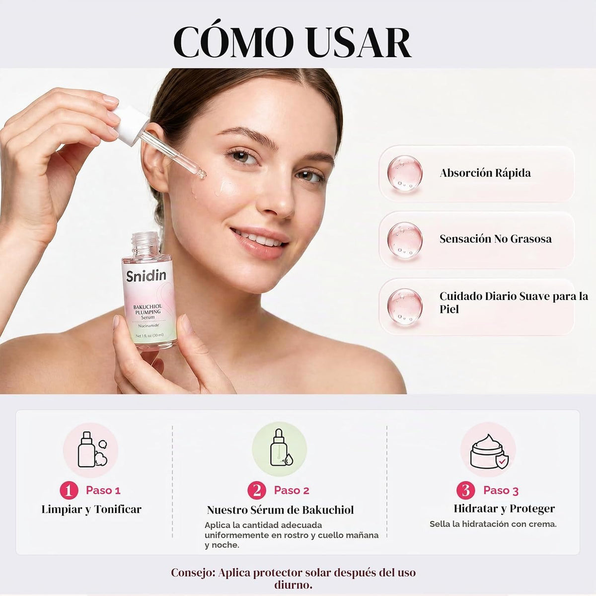 Snidin Sérum Bakuchiol - Retinol Natural Alternativo Cuidado de la...