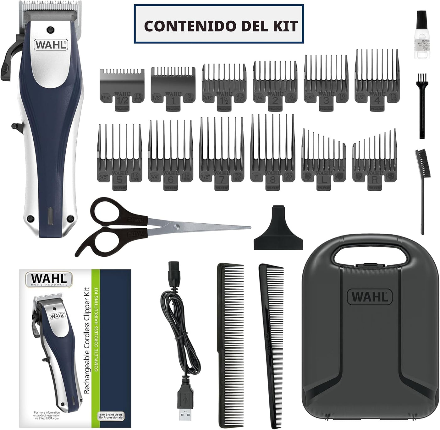 Wahl Cortapelos inalámbricos recargables de iones de litio para hom...