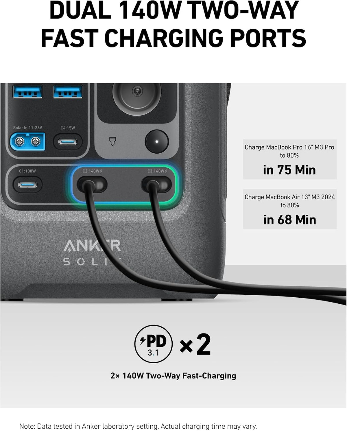 Anker SOLIX Estación de energía portátil C300 DC con bolsa protecto...