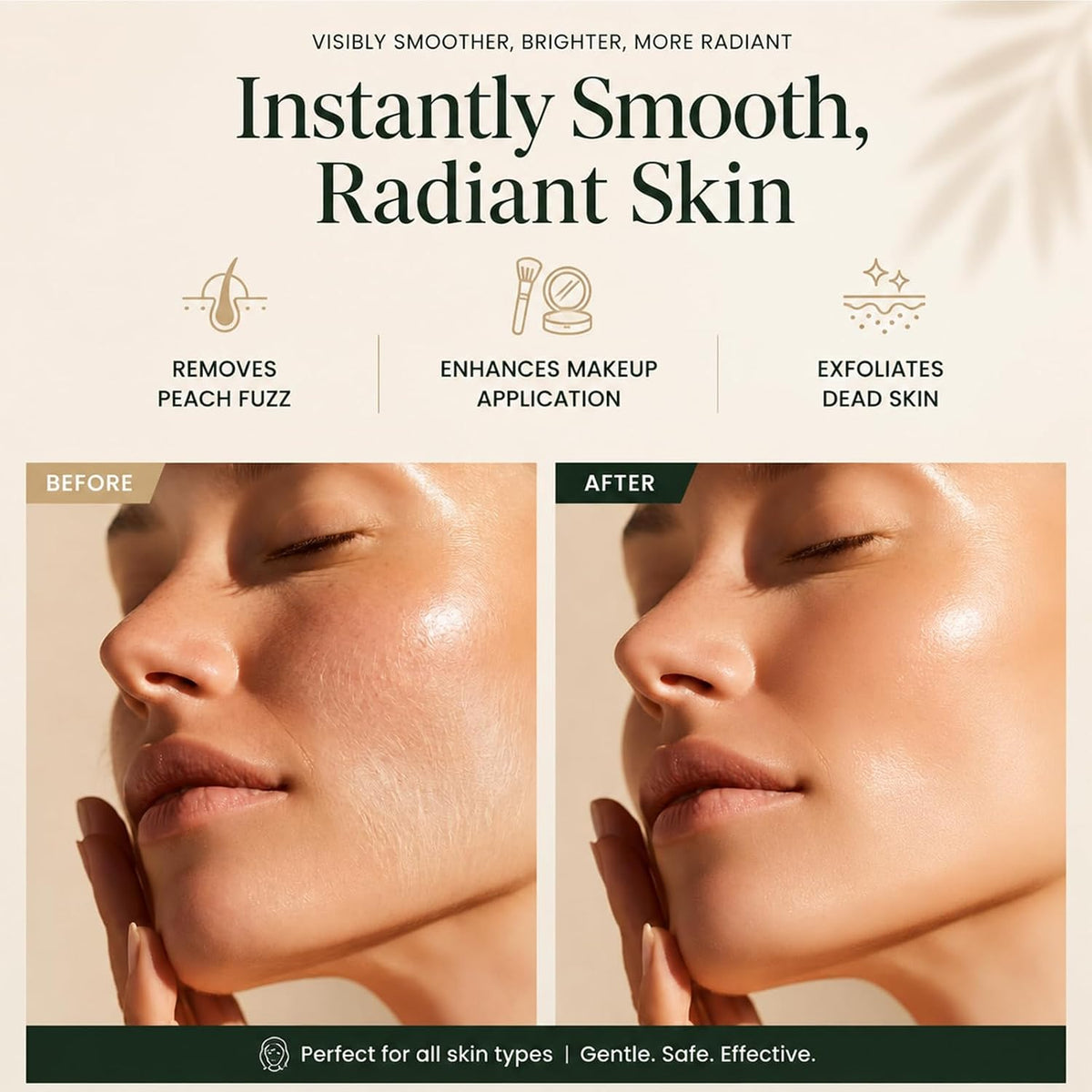 Wiocv Sonic Dermaplane Razor para las mujeres cara facial eléctrico...