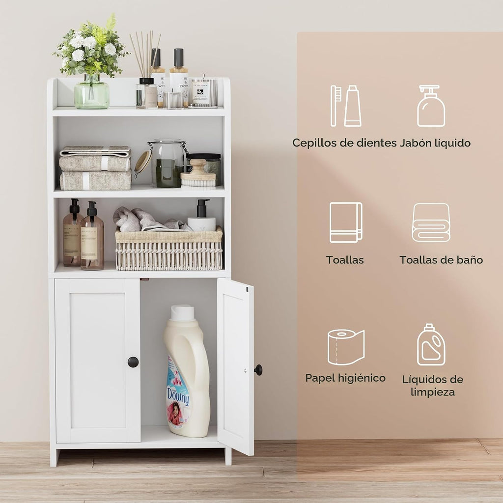 Homhedy Armario de almacenamiento de baño pequeño, almacenamiento i...