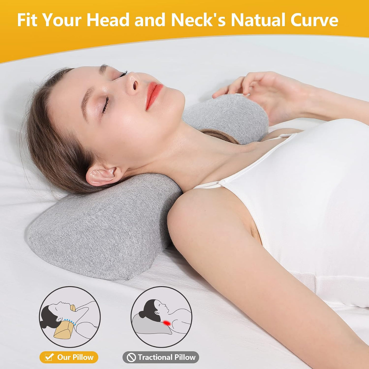 Almohadas Cervicales para el Alivio del Dolor al Dormir, Almohada d...