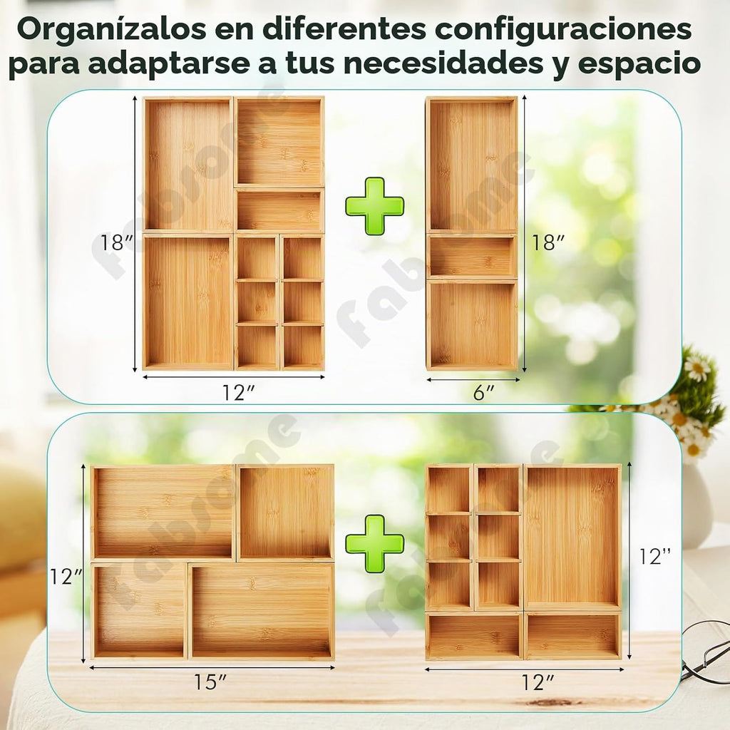 Fabsome Organizador de cajones, juego de 9 cajas de almacenamiento...