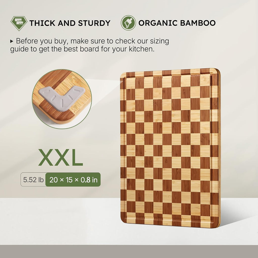Tabla de cortar de bambú extra grande de 20 pulgadas para cocina, t...