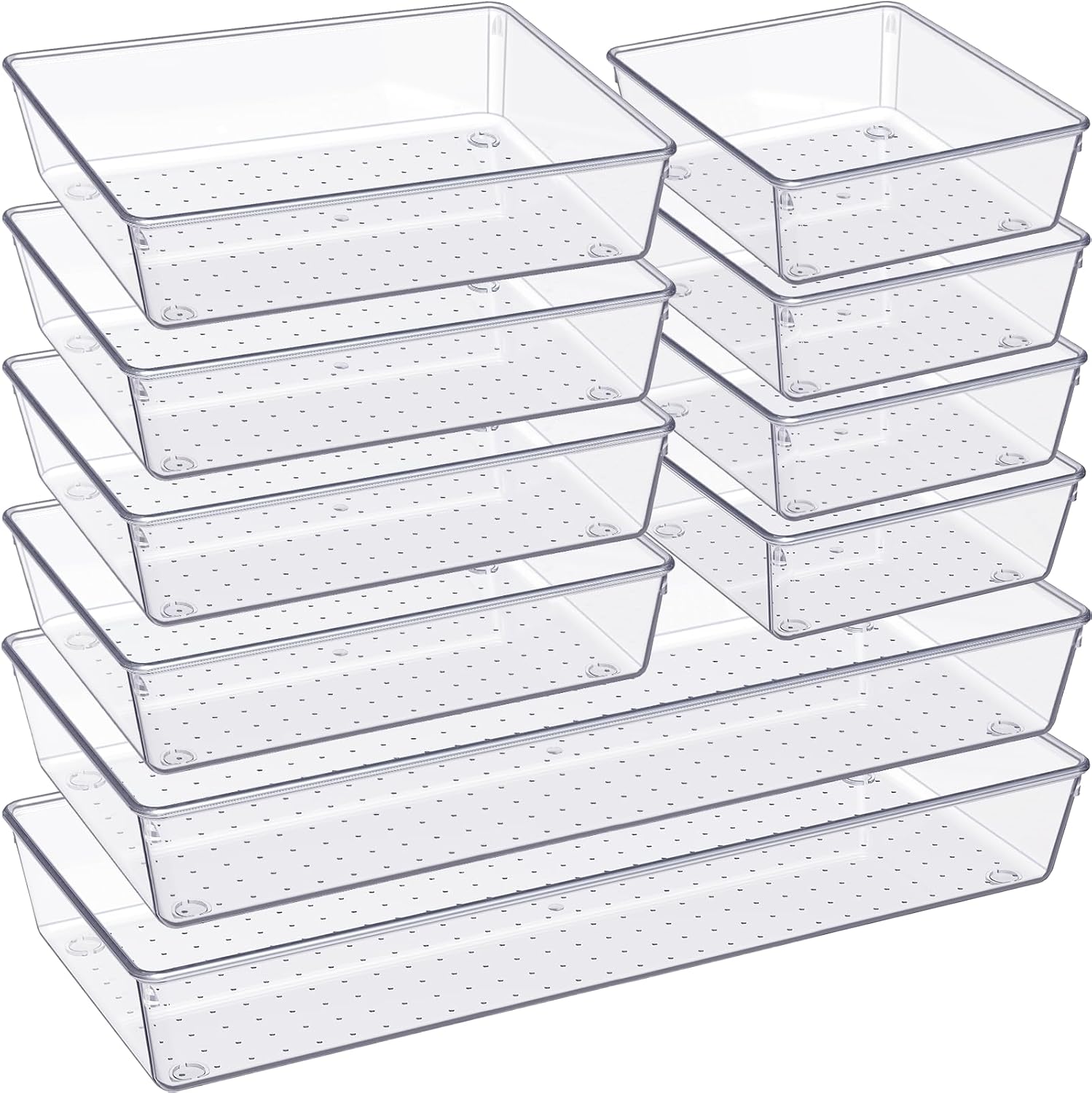 Criusia - Organizador de cajones, juego de 10 piezas de gran tamaño...