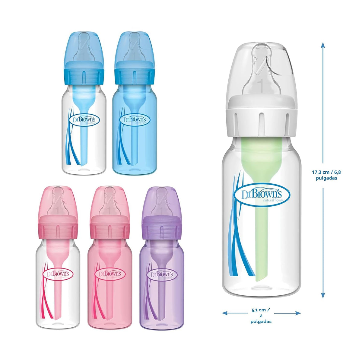 Dr. Brown's Anti-Colic Options+ Bomba de mama a biberón y juego...