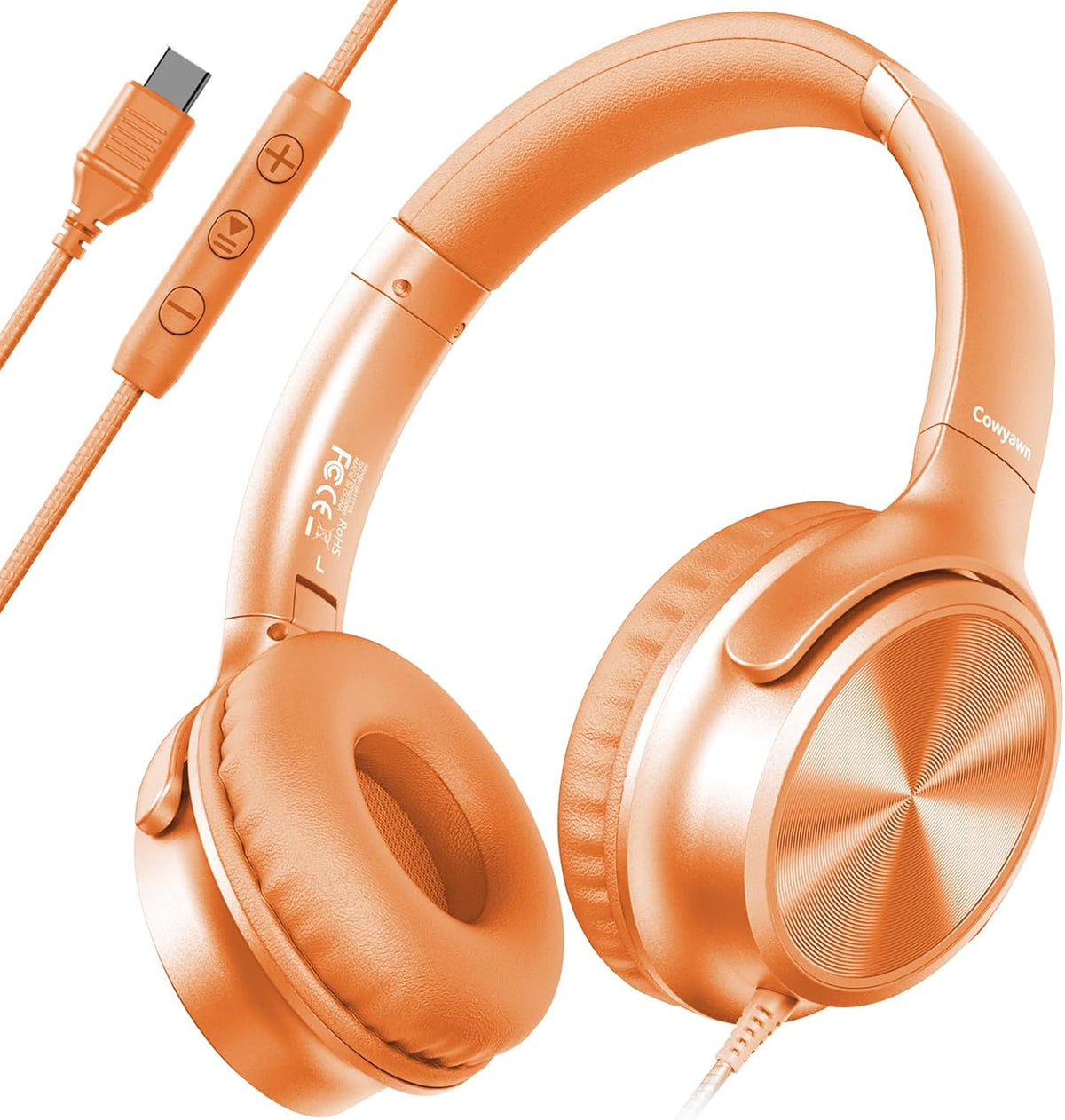 Cowyawn Auriculares USB C con cable, auriculares USB C con cable co...