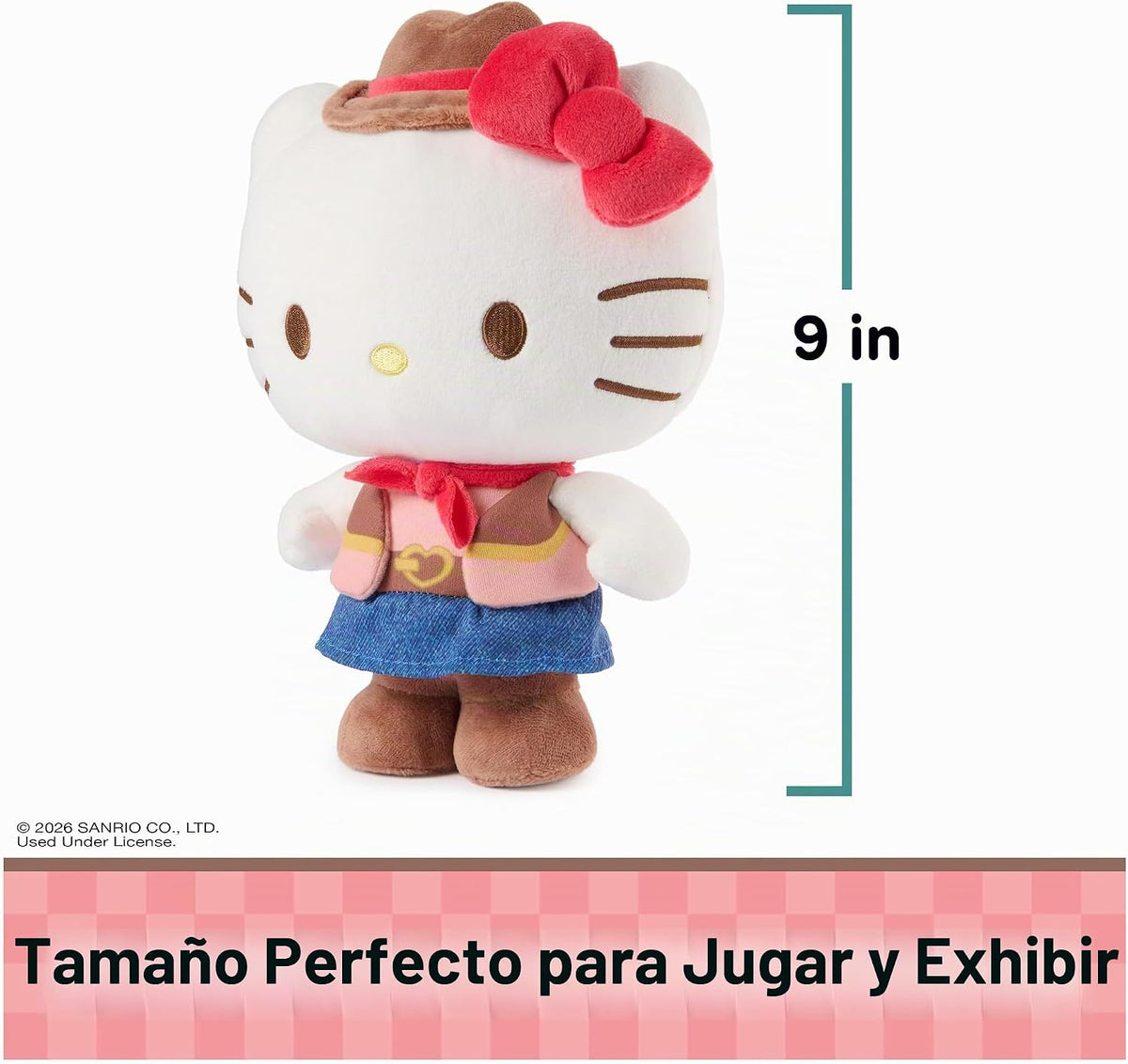 GUND Sanrio - Peluche oficial de Hello Kitty Cowgirl, juguete de pe...