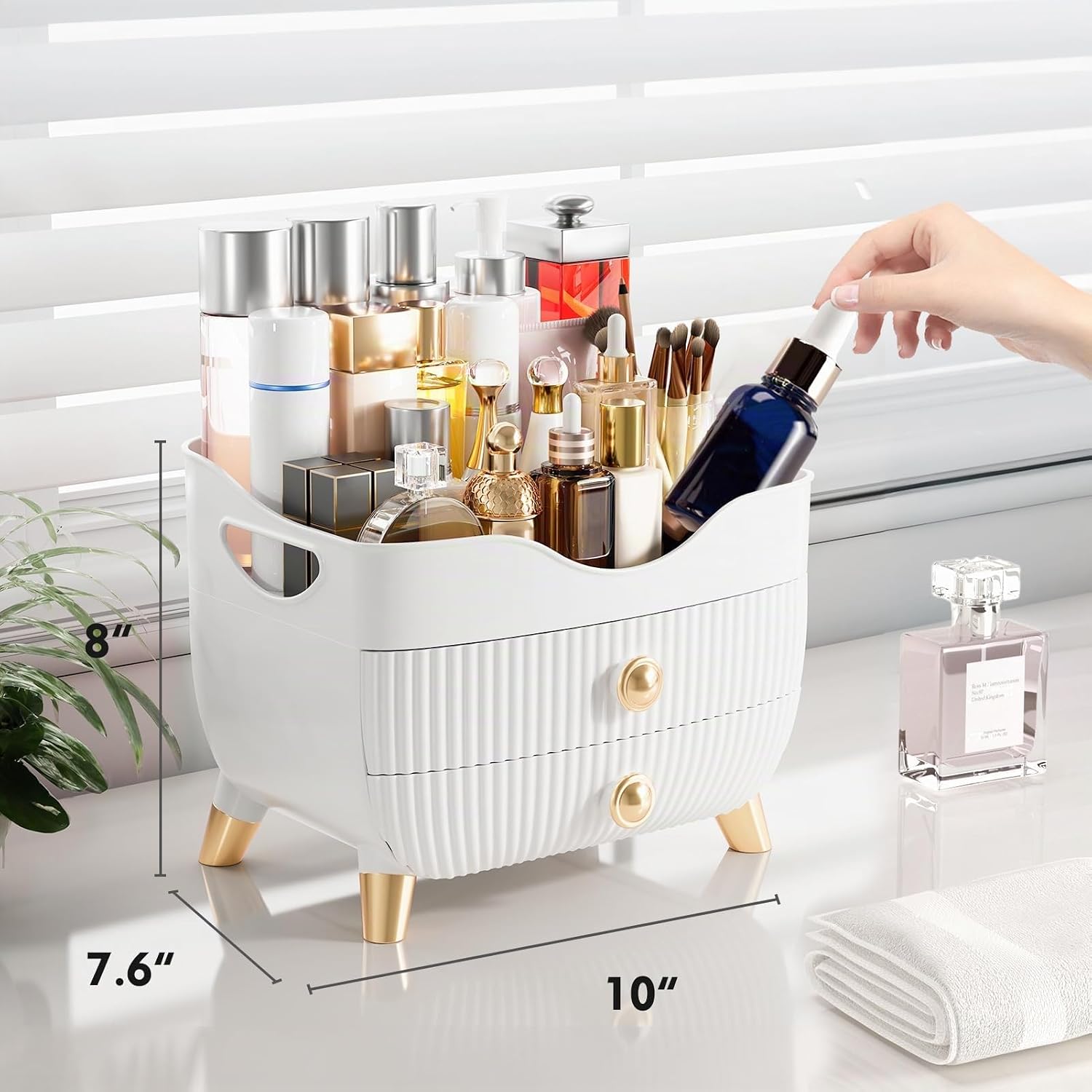 Organizador de maquillaje para encimera, organizador de cuidado de...