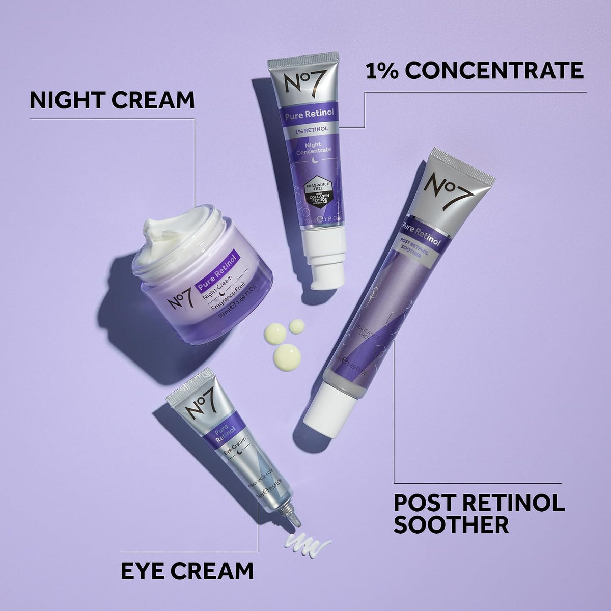 No7 Pure Retinol 1% Concentrado Nocturno - Suero de Retinol Antiarr...
