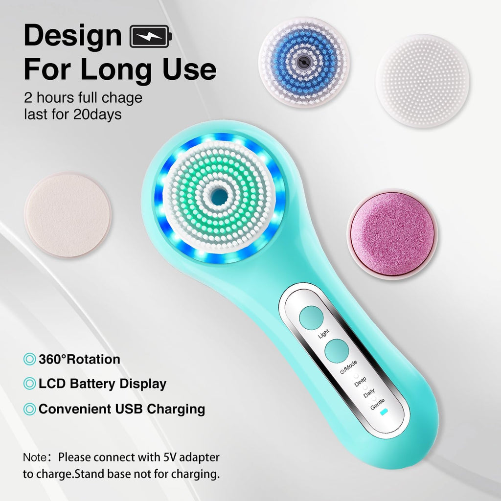 UMICKOO Cepillo de limpieza facial eléctrico, depurador facial gira...