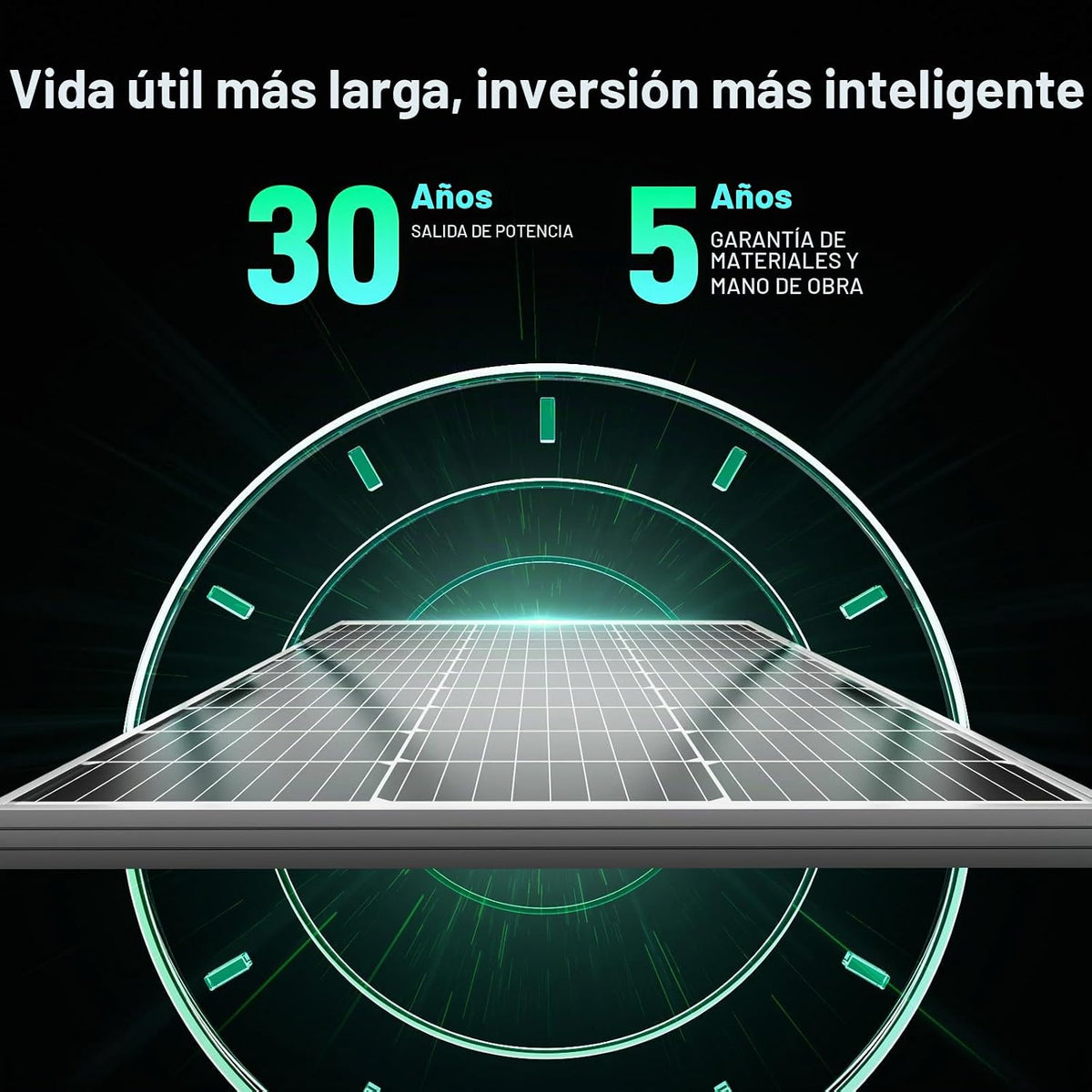 HQST - Panel solar monocristalino de 100 W y 12 V, módulo de alta e...