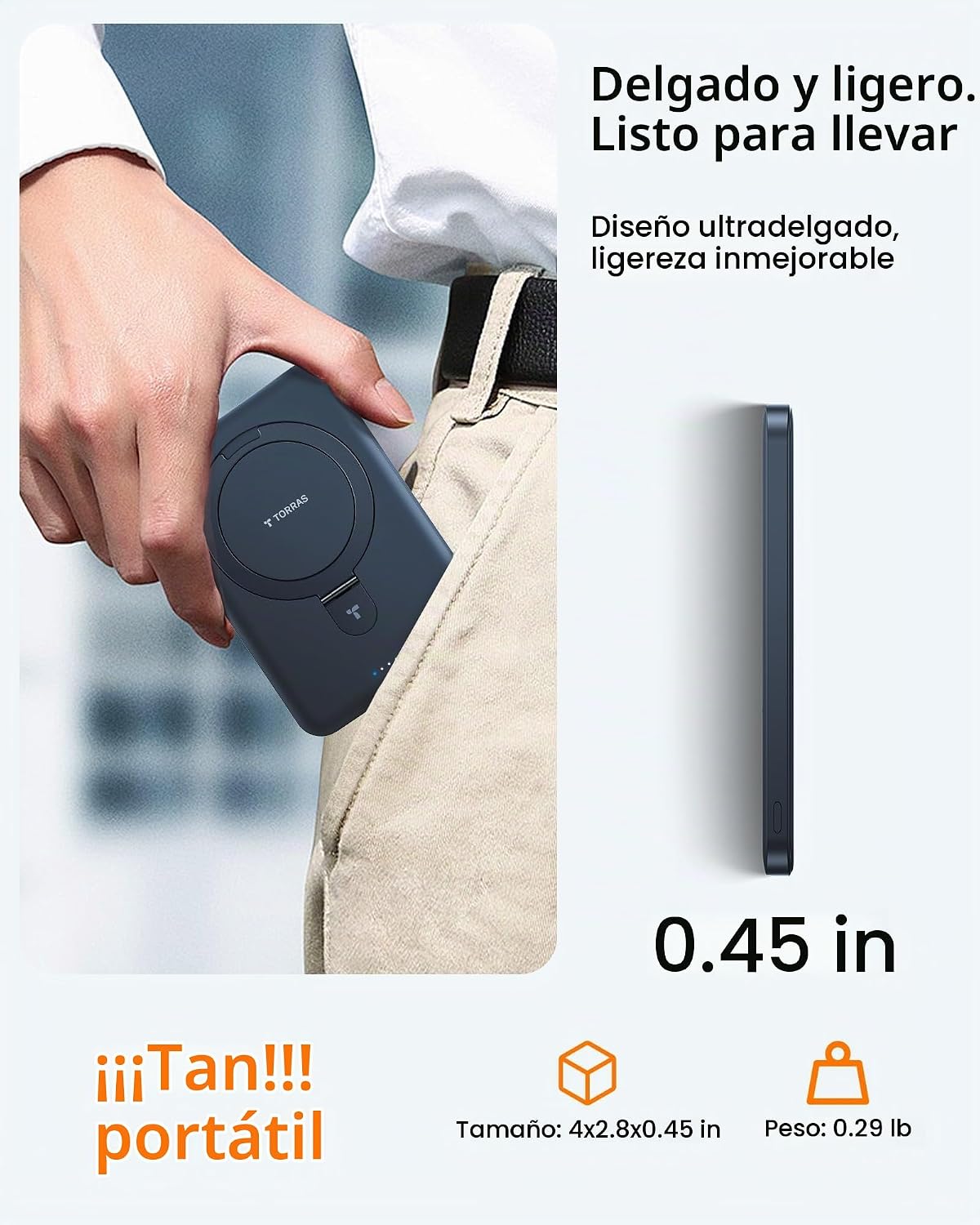 TORRAS - Cargador portátil para iPhone 18 Pro Max, banco de energía...