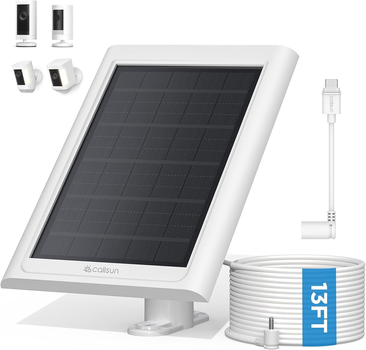 Panel solar para cámara de anillo, 1 paquete de cargador solar comp...