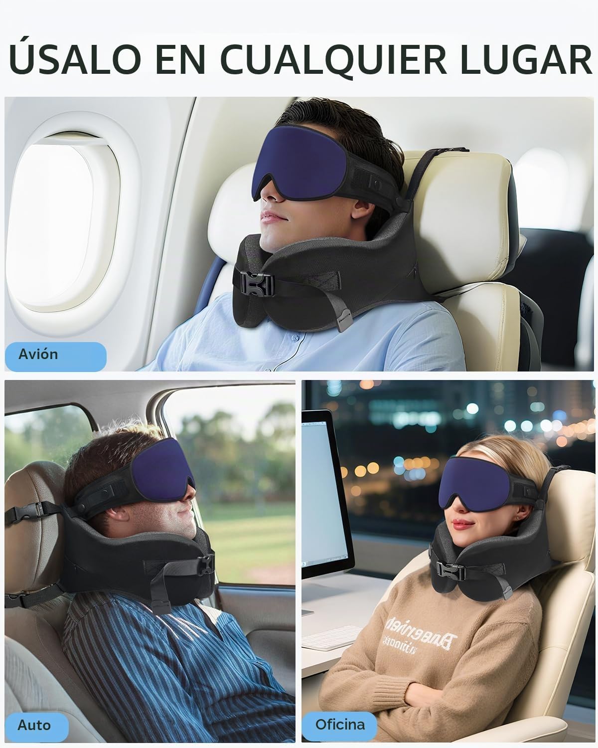 YFONG Almohada de viaje para aviones de vuelo largo, combinación de...