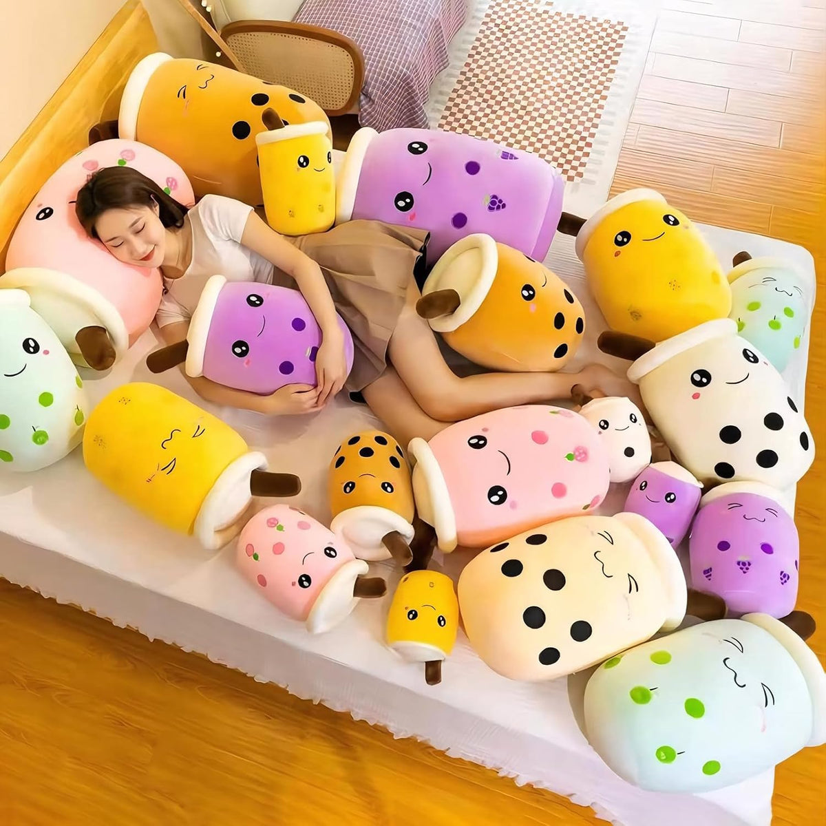 VSFNDB Boba de peluche de peluche con burbujas de té de peluche, ju...