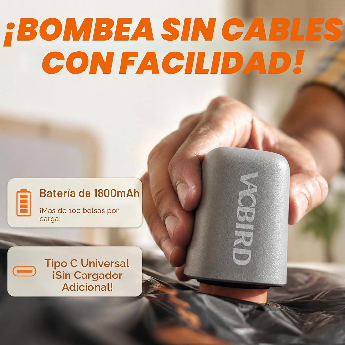 Juego de bolsas de almacenamiento de viaje con bomba inalámbrica re...