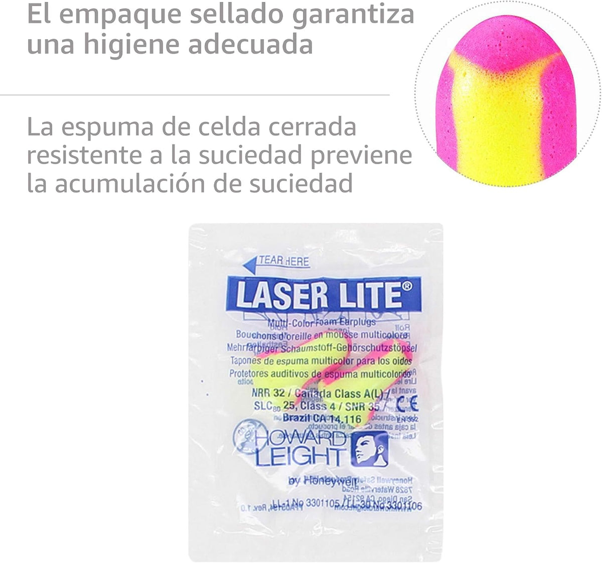 Howard Leight por Honeywell - R-01204 Tapones Laser Lite desechable...