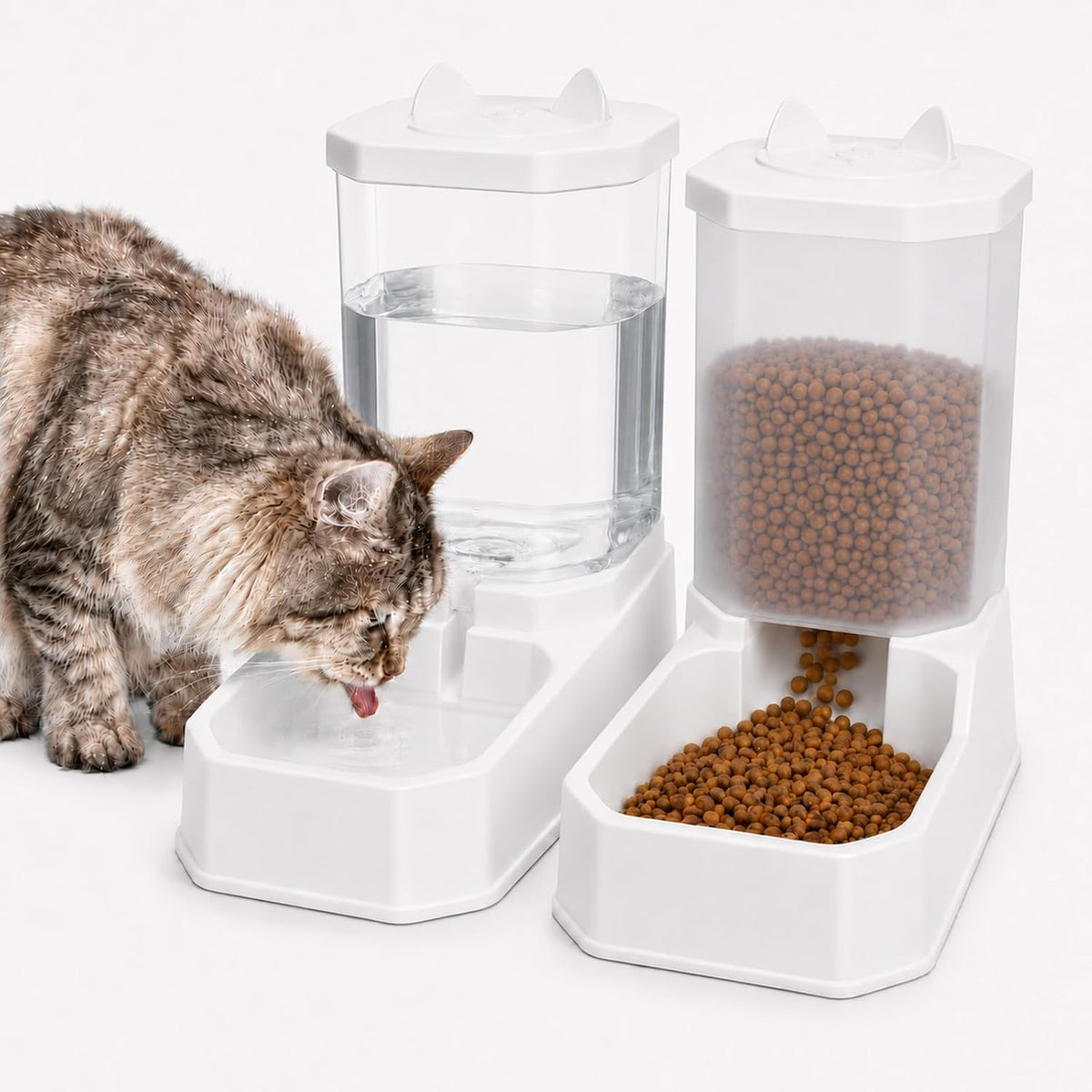 Alimentador de alimentos para mascotas 2 en 1 y dispensador de agua...