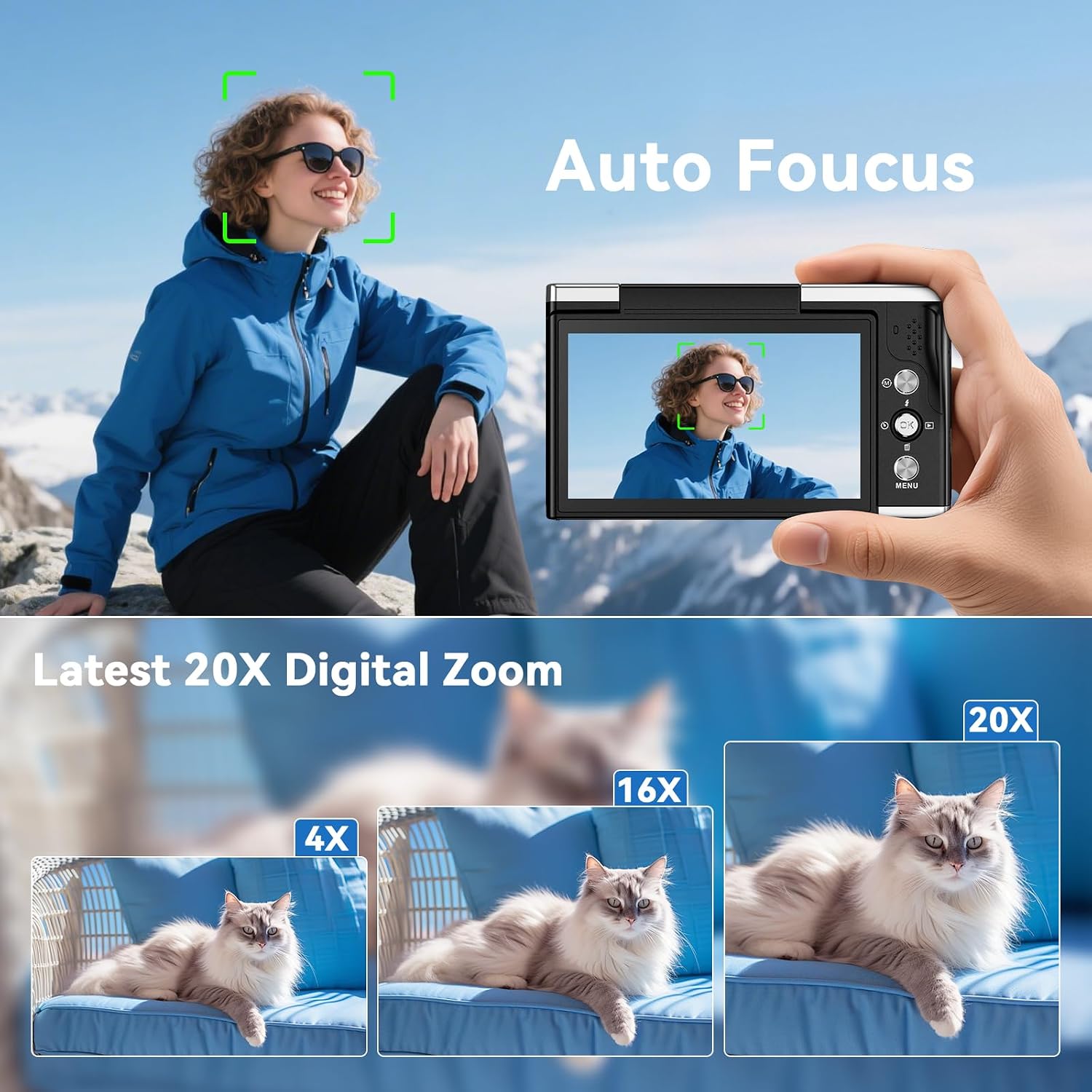 Cámara digital 8K para fotografía con WiFi 96MP Autofocus Vlogging...