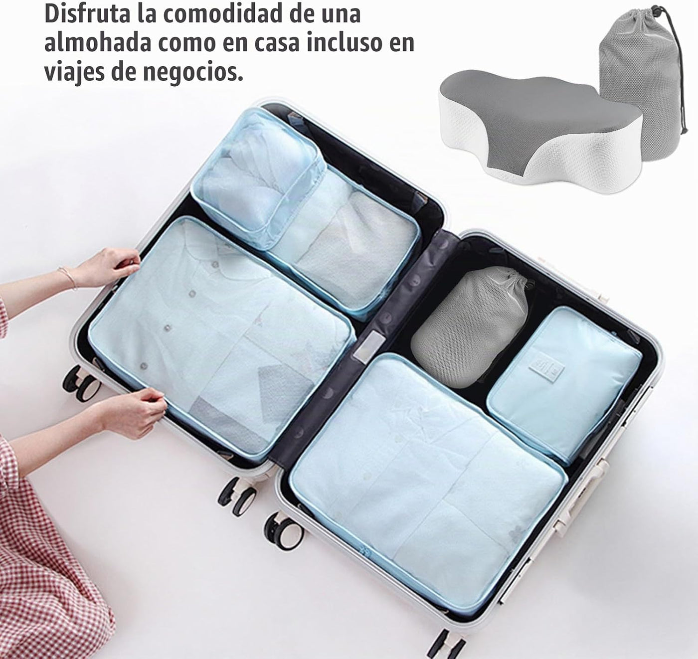 Bespilow Almohada de viaje para dormir, almohada de soporte cervica...