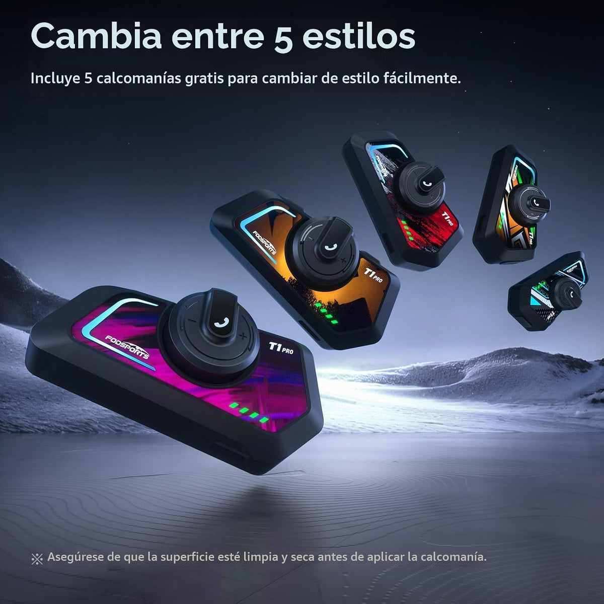 Fodsports T1 PRO Intercomunicador para motocicleta V5.4 con interca...