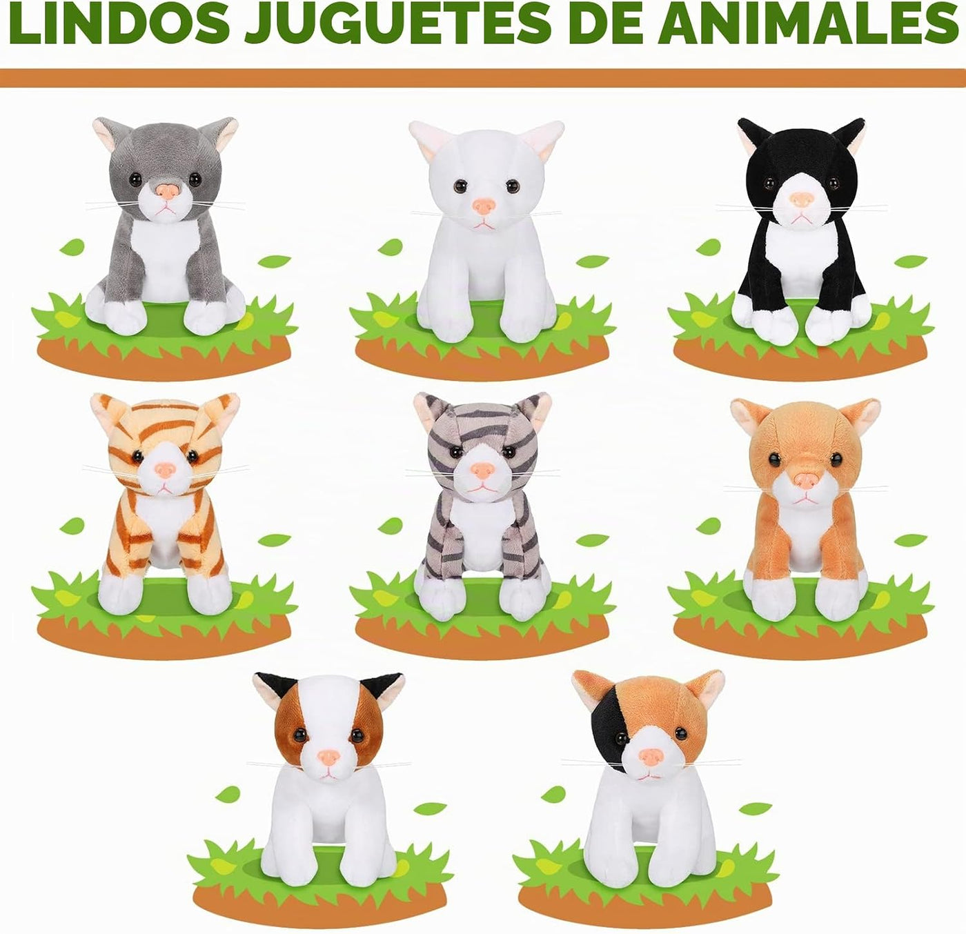 8 piezas de animales de peluche de 5 pulgadas a granel, varios lind...