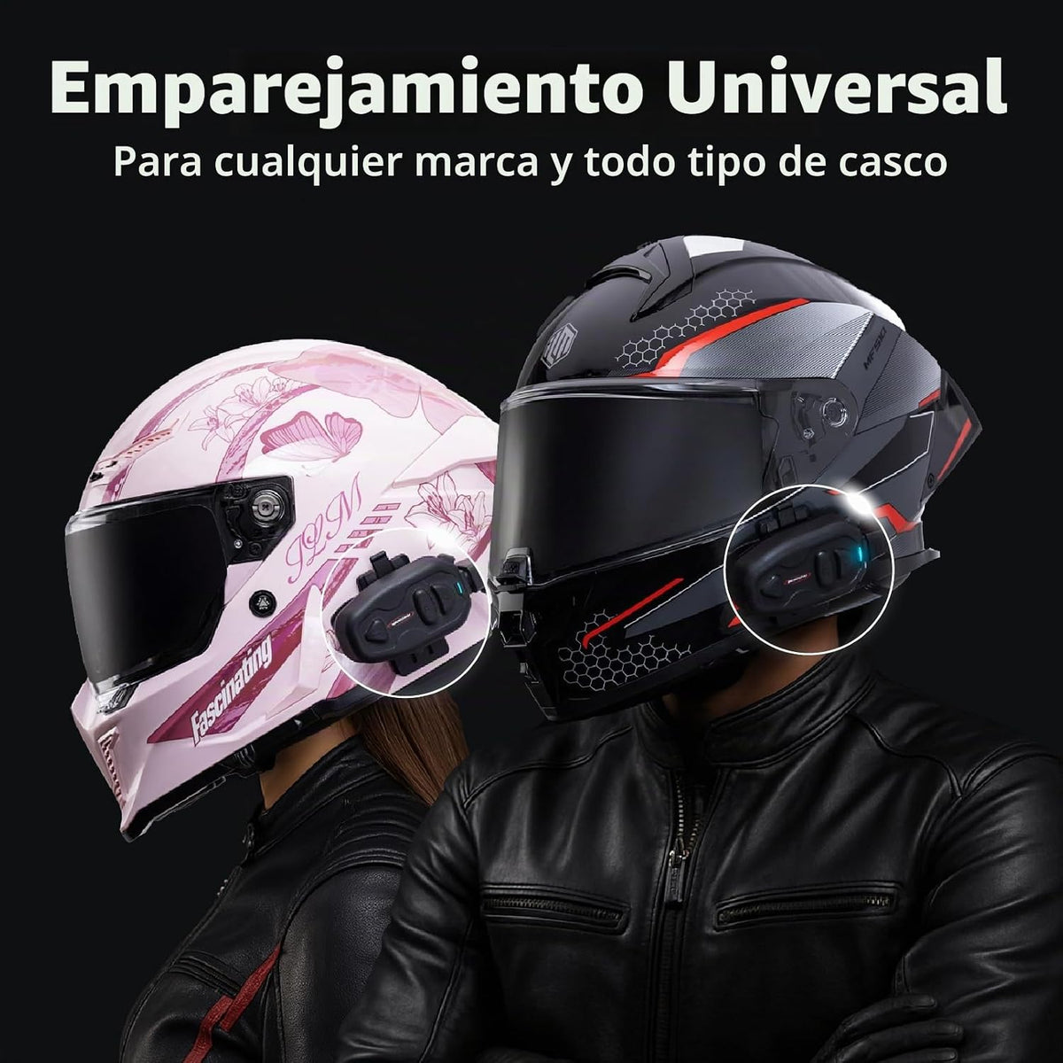 BIKECOMM Salut - Altavoces de casco de motocicleta intercomunicador...